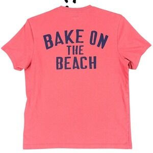 J Crew Shirt Mens Medium Red Lobster Bake Beach Tee Cotton Short Sleeve